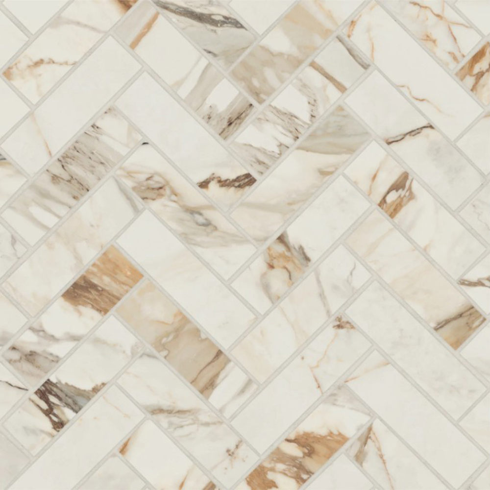 Magnifica Era Luxury Calacatta Borghini 1x4 Herringbone satin